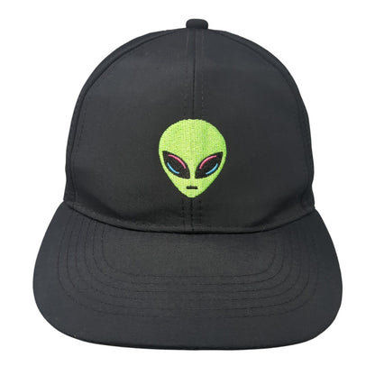 Alien Head Snapback Hat Black One Size Adjustable Laser Cut Solid Obsi