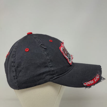 Coors Light Men's Strapback Hat Gray Distressed Embroidered Logo Beer