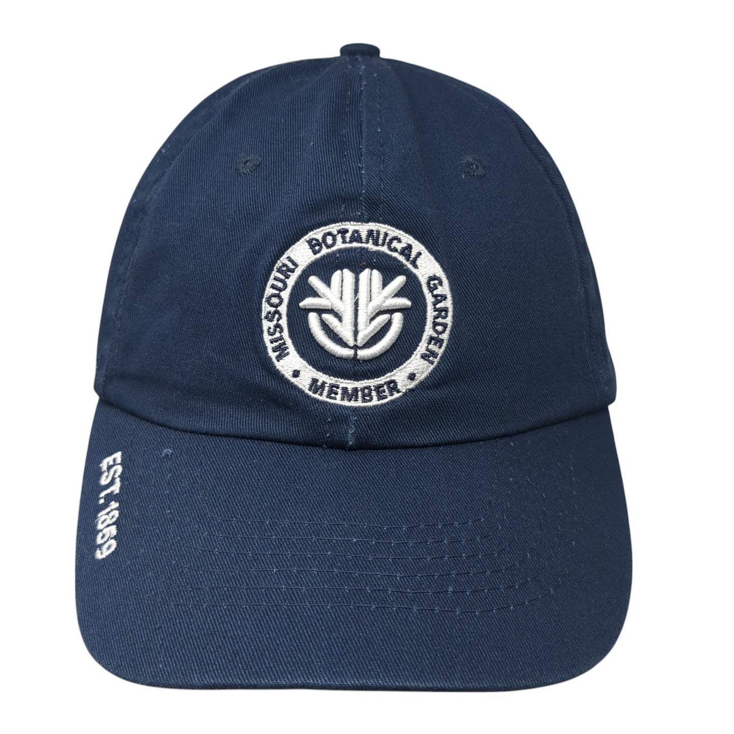 Missouri Botanical Garden Member Strapback Hat Blue One Size Adjustable