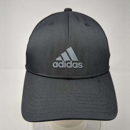 Adidas Strapback Hat Black One Size Adjustable 3 Stripes Logo 6 Panel