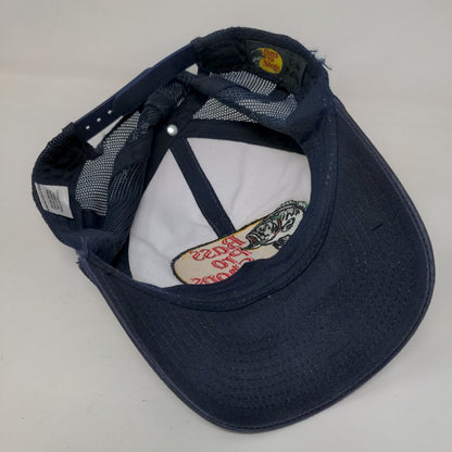 Bass Pro Shops Snapback Trucker Hat Blue OSFM Gone Fishing Embroidered