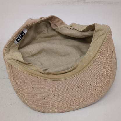 Roxy Army Cap Beige One Size Adjustable Slideback Side Pocket Heart Logo Hat