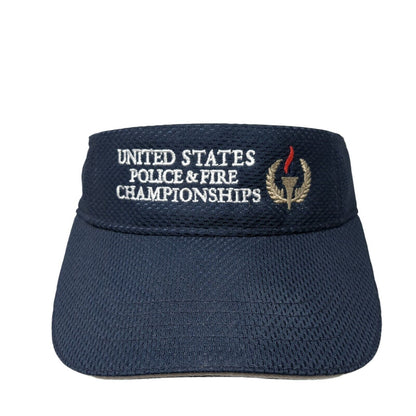 United States Police & Fire Championships Sun Visor Hat Blue OS Adjustable
