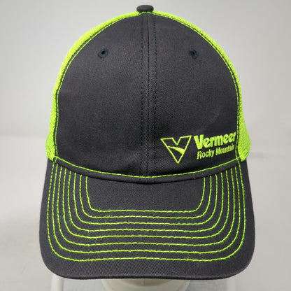 Vermeer Rocky Mountain Trucker Hat Black Yellow One Size Mesh Snapback Logo Cap
