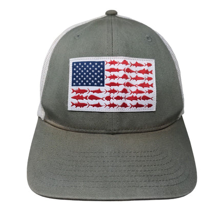 Columbia PFG Fish Flag Snapback Mesh Back Trucker Hat Green One Size