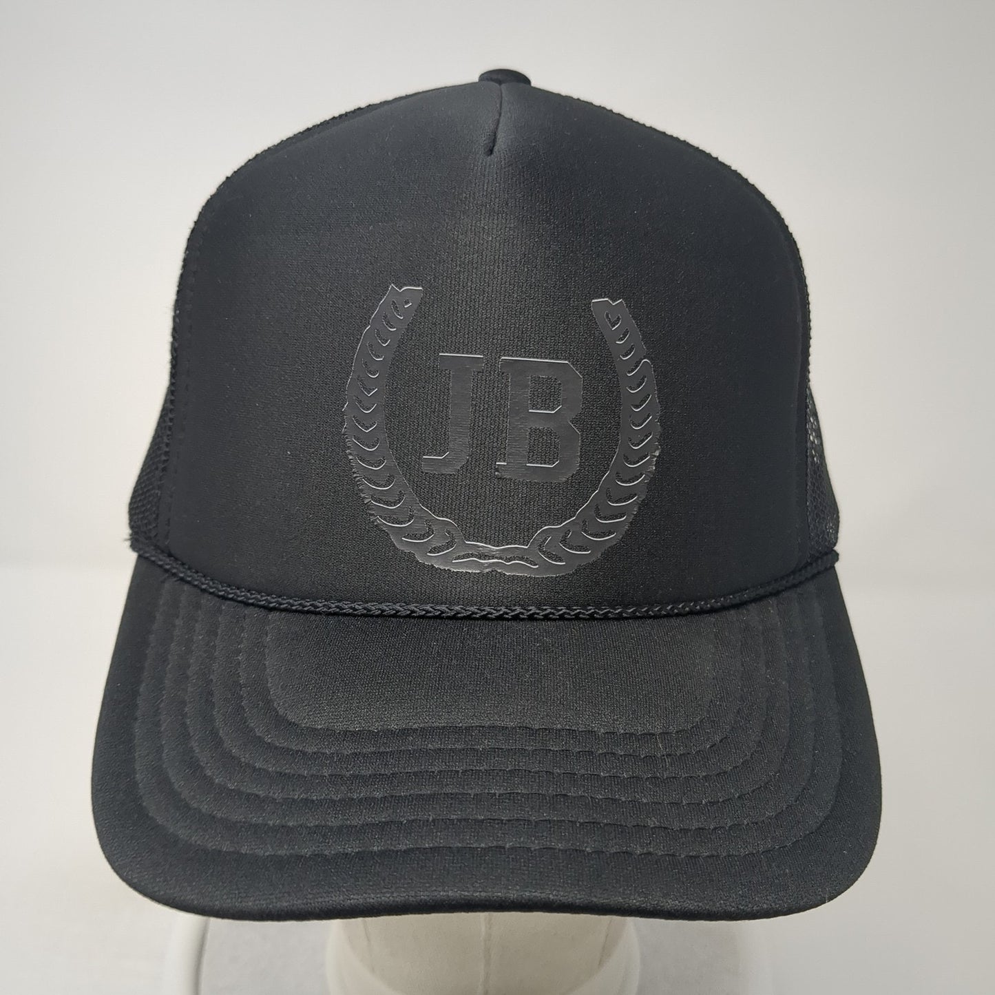 JB Snapback Trucker Hat Black One Size Adjustable Mesh Back 6 Panel Otto
