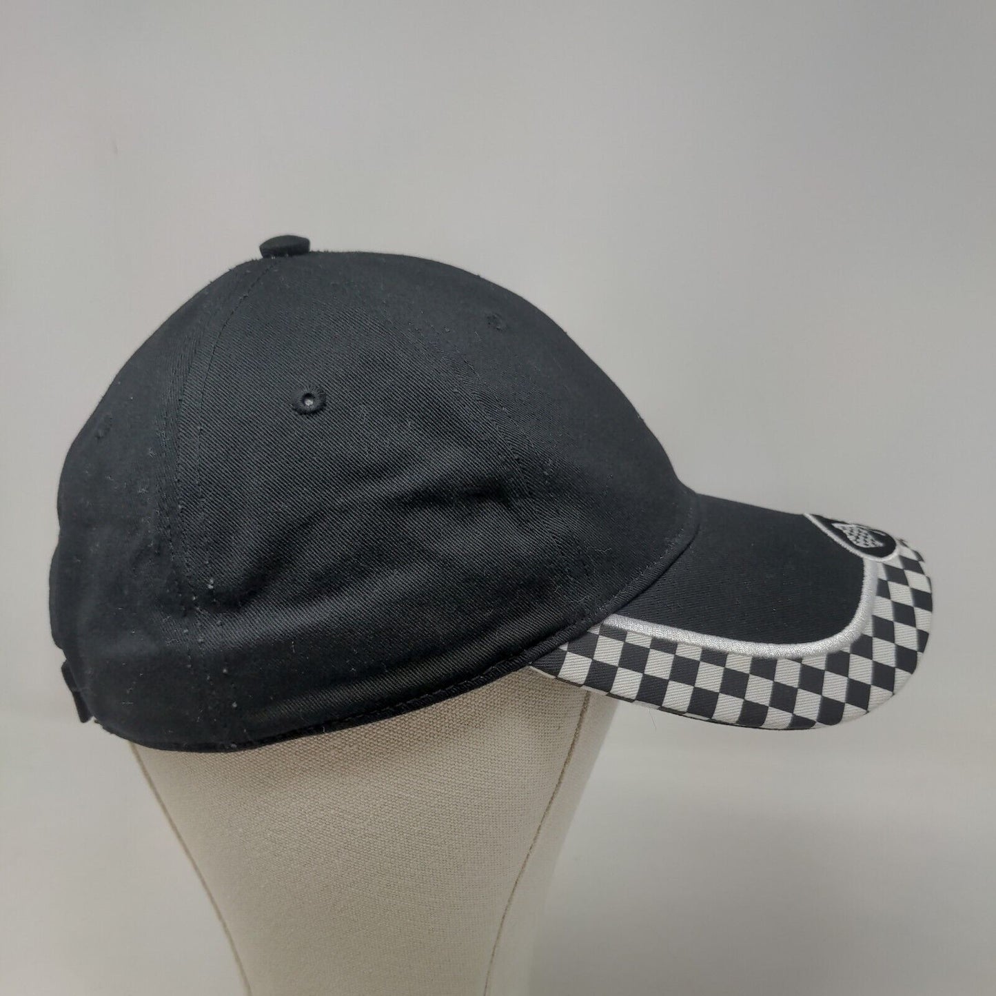 Pace Racewear Men's Strapback Hat Black Size OSFA Checkered Flag Pattern