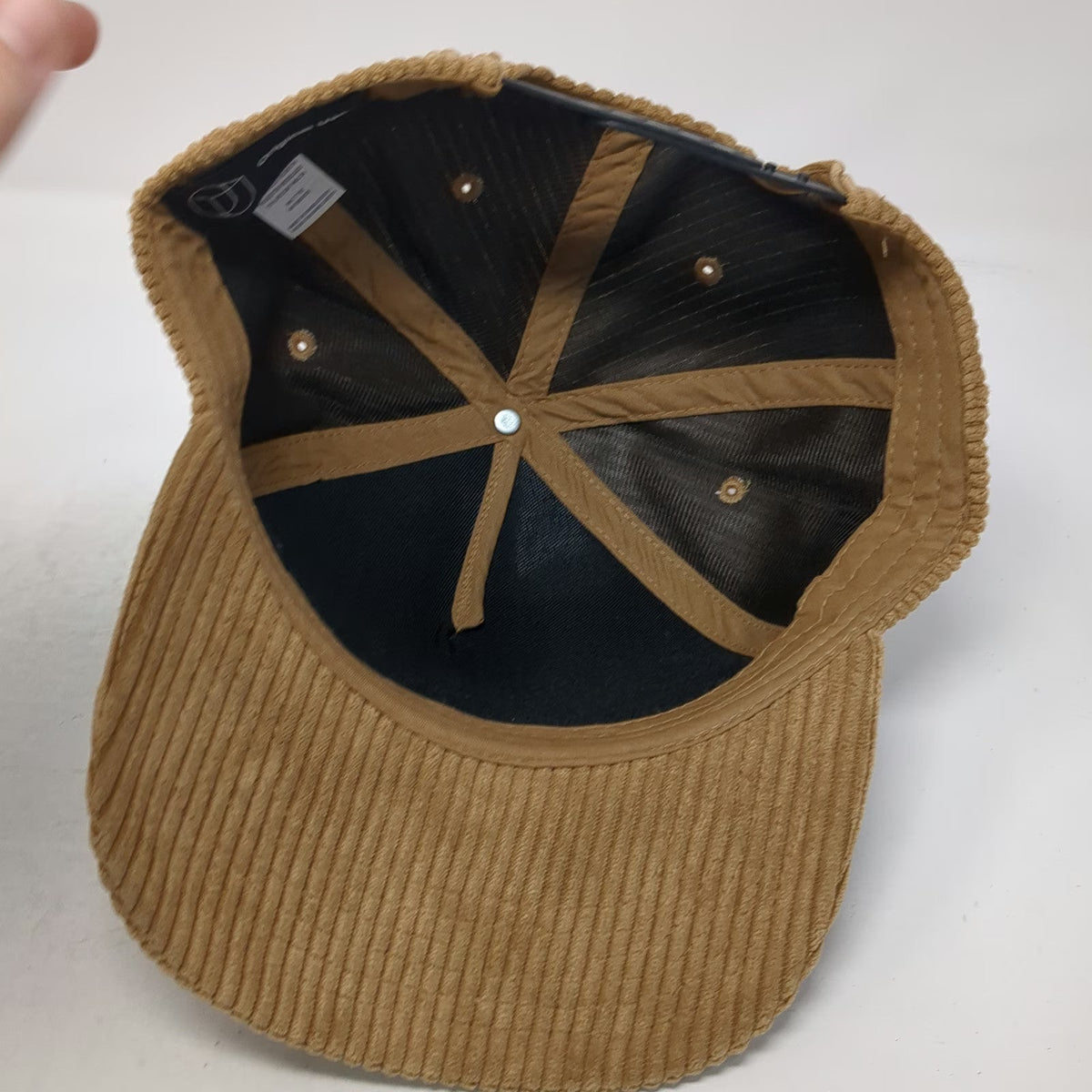 Original Use 5 Panel Brown One Size Hat Corduroy Texture Adjustable Snapback