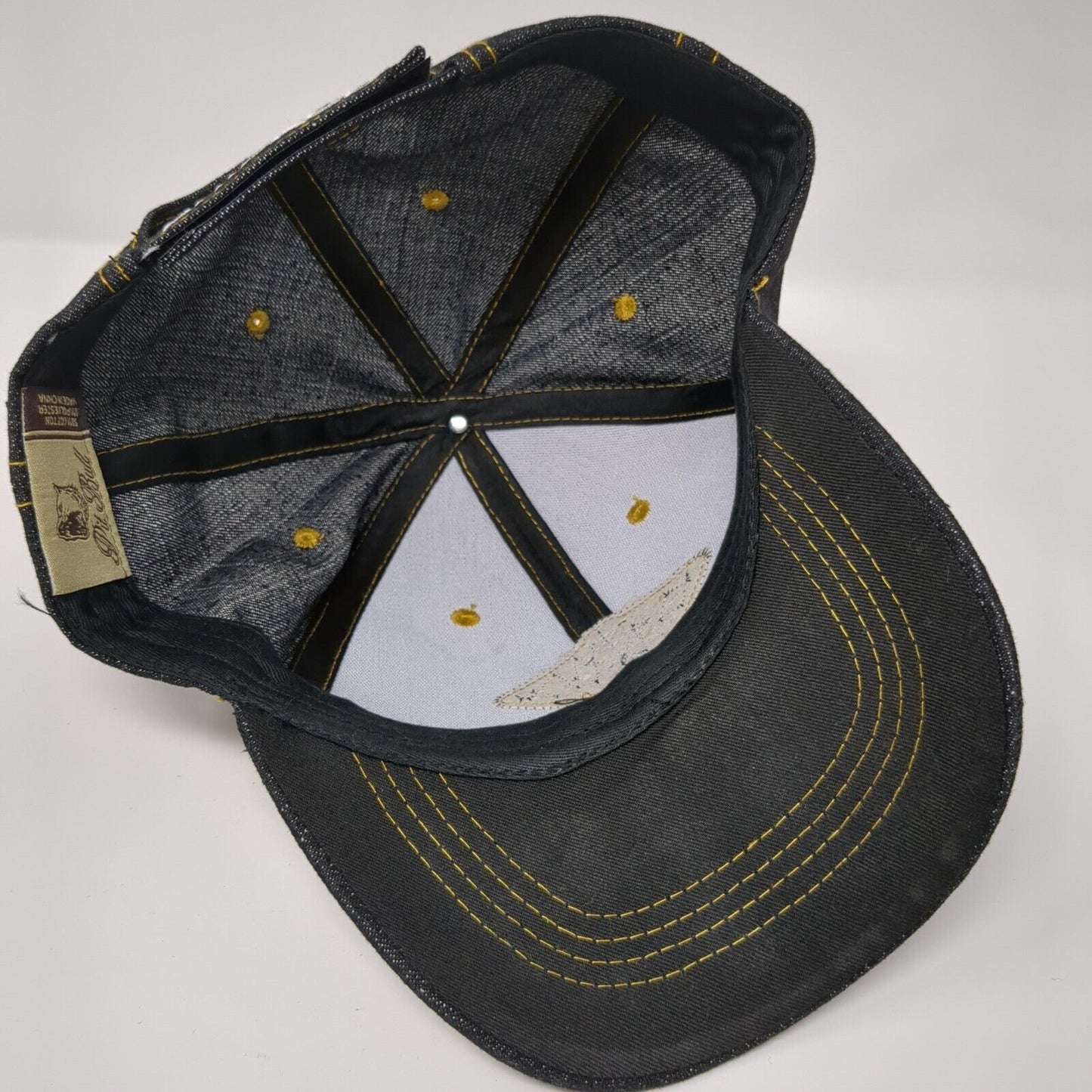 Chicago Strapback Hat Blue OS Adjustable Embroidered Leather Patch Pit Bull