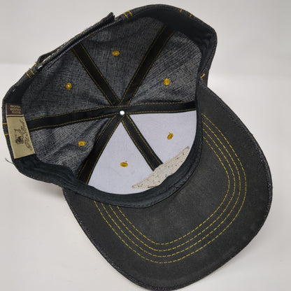 Chicago Strapback Hat Blue OS Adjustable Embroidered Leather Patch Pit Bull