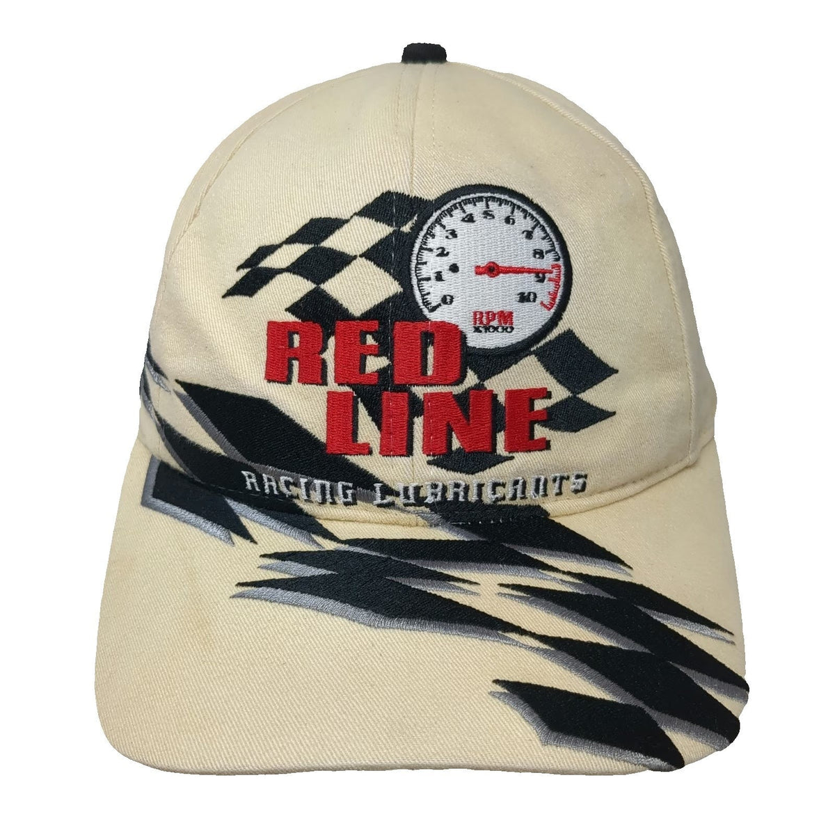 Kudzu Red Line Racing Lubricants Baseball Cap Beige One Size Snapback Hat Logo
