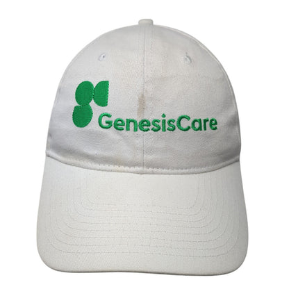 Genesis Care Strapback Baseball Cap White OS Adjustable Embroidered Hit Wear