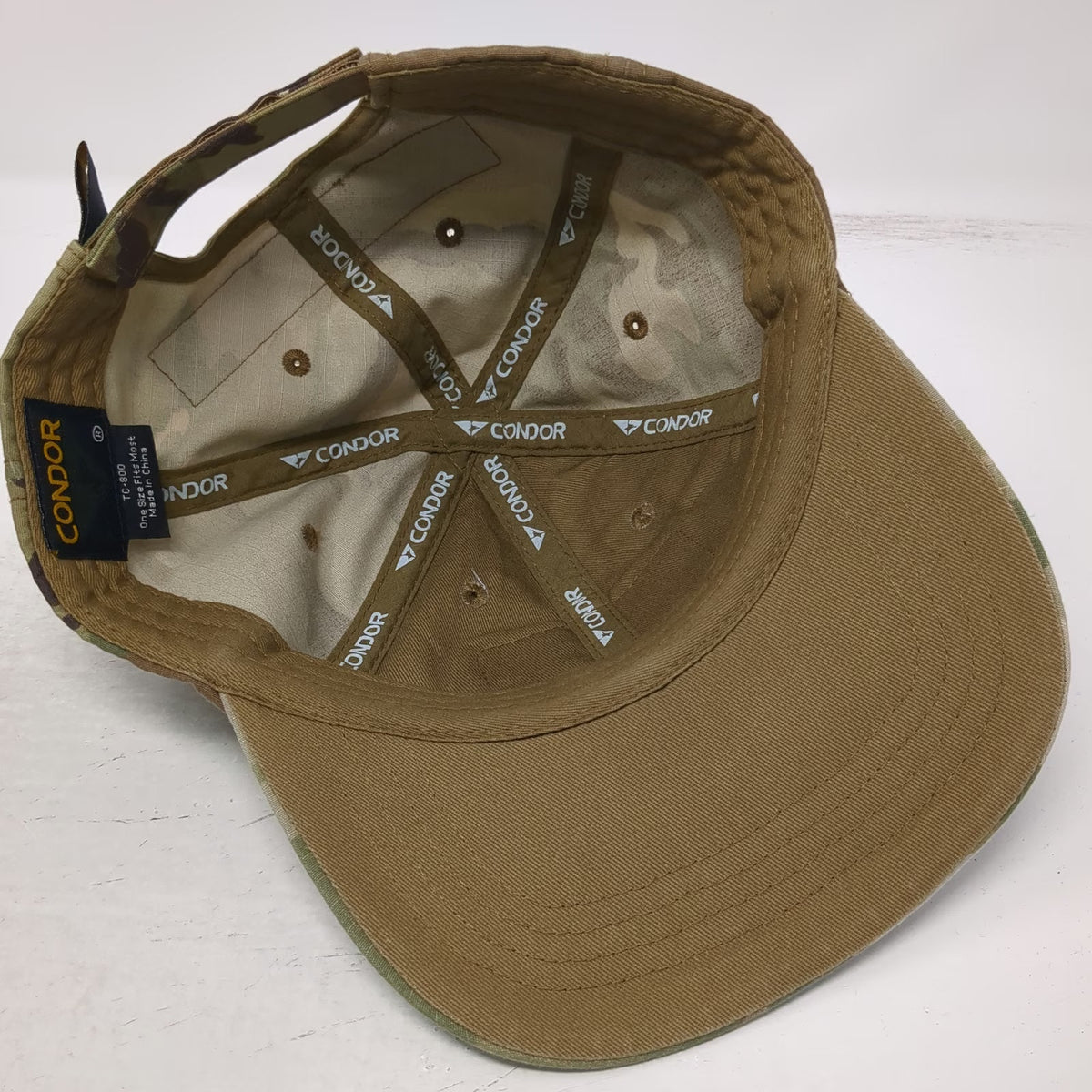 Condor Baseball Cap Green One Size Camo Hook Loop Patch Tactical Outdoor Hat
