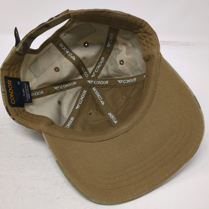 Condor Baseball Cap Green One Size Camo Hook Loop Patch Tactical Outdoor Hat