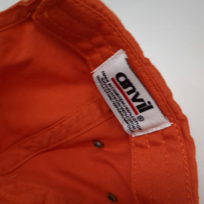 Anvil Baseball Cap Orange One Size Slideback Puerto Rico San Juan Cotton Hat