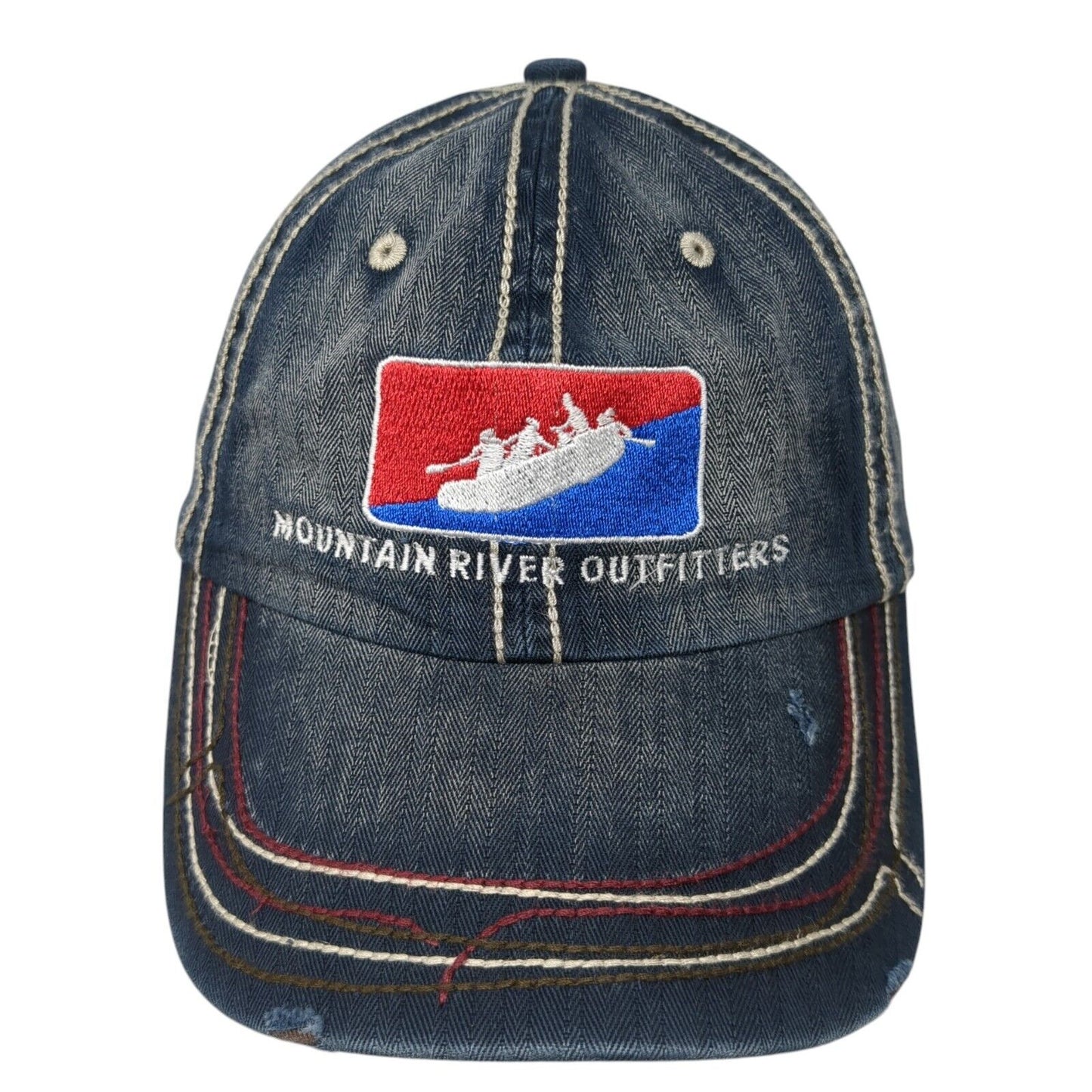 Mountain River Outfitters Strapback Hat Blue One Size Adjustable Distressed