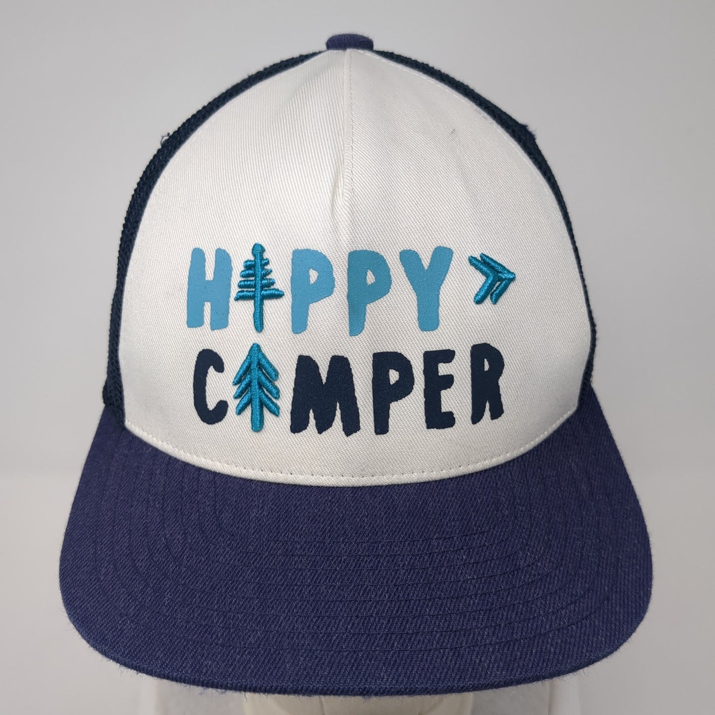Happy Camper Trucker Hat Blue One Size Adjustable Mesh Back Outdoor Research