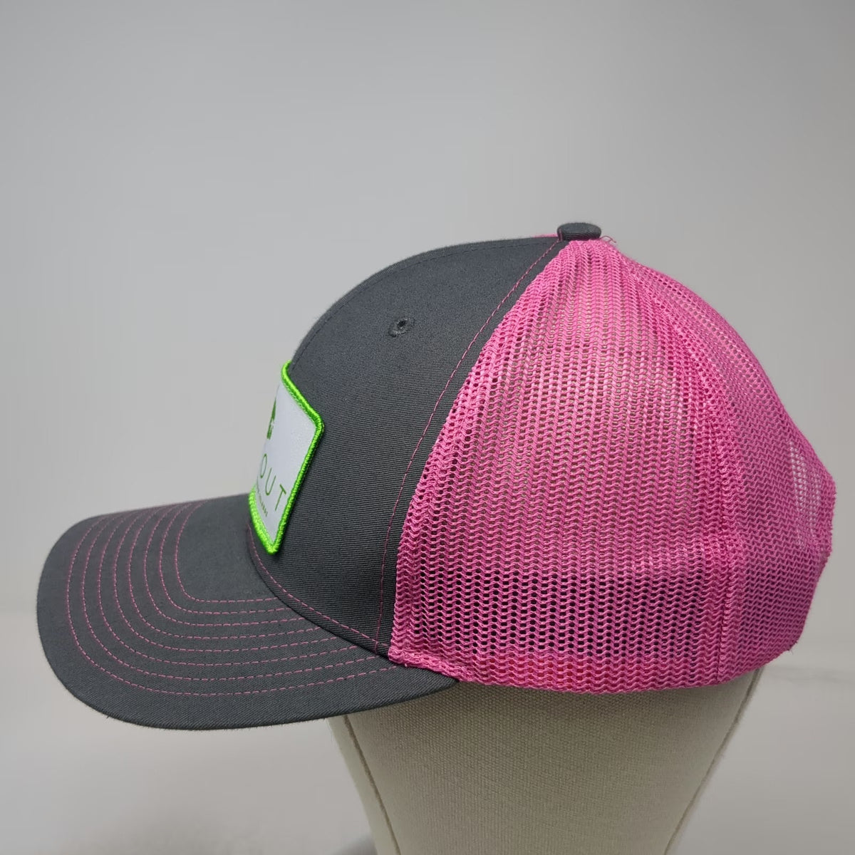 Richardson Trucker Hat Gray Pink One Size Mesh Patch Lime Out Saint John VI