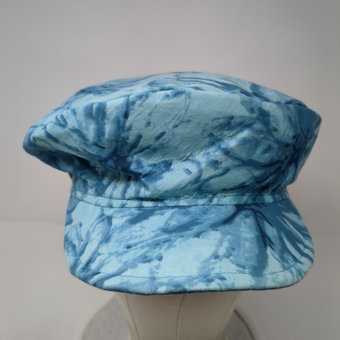 Custom Design By Lois Newsboy Cap Hat Blue One Size Tie Dye Blank