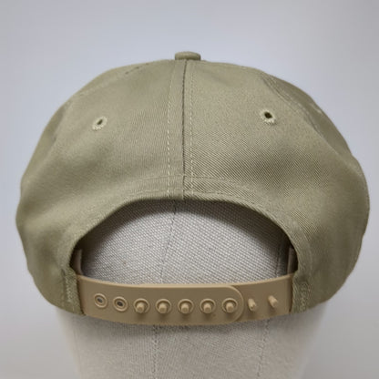 Beige 5 Panel One Size Hat USA Made Snapback Green Underbrim Army Patch Eagle