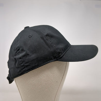 George Strapback Hat Black One Size Adjustable Blank 6 Panel Solid