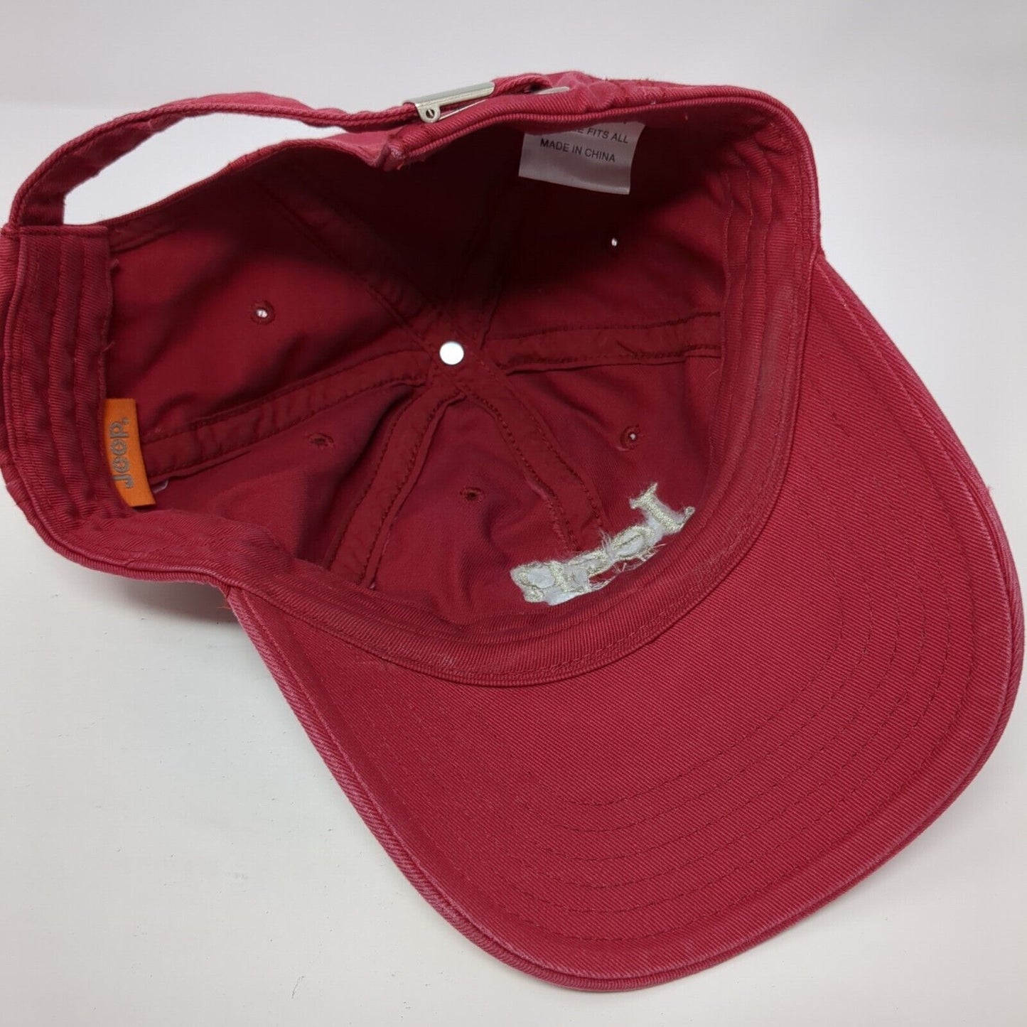 Jeep American Legend Slideback Hat Red One Size Adjustable Embroidered