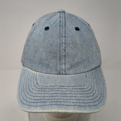 H&M Slideback Hat Blue One Size Adjustable Vented Holes 6 Panel Denim Blank