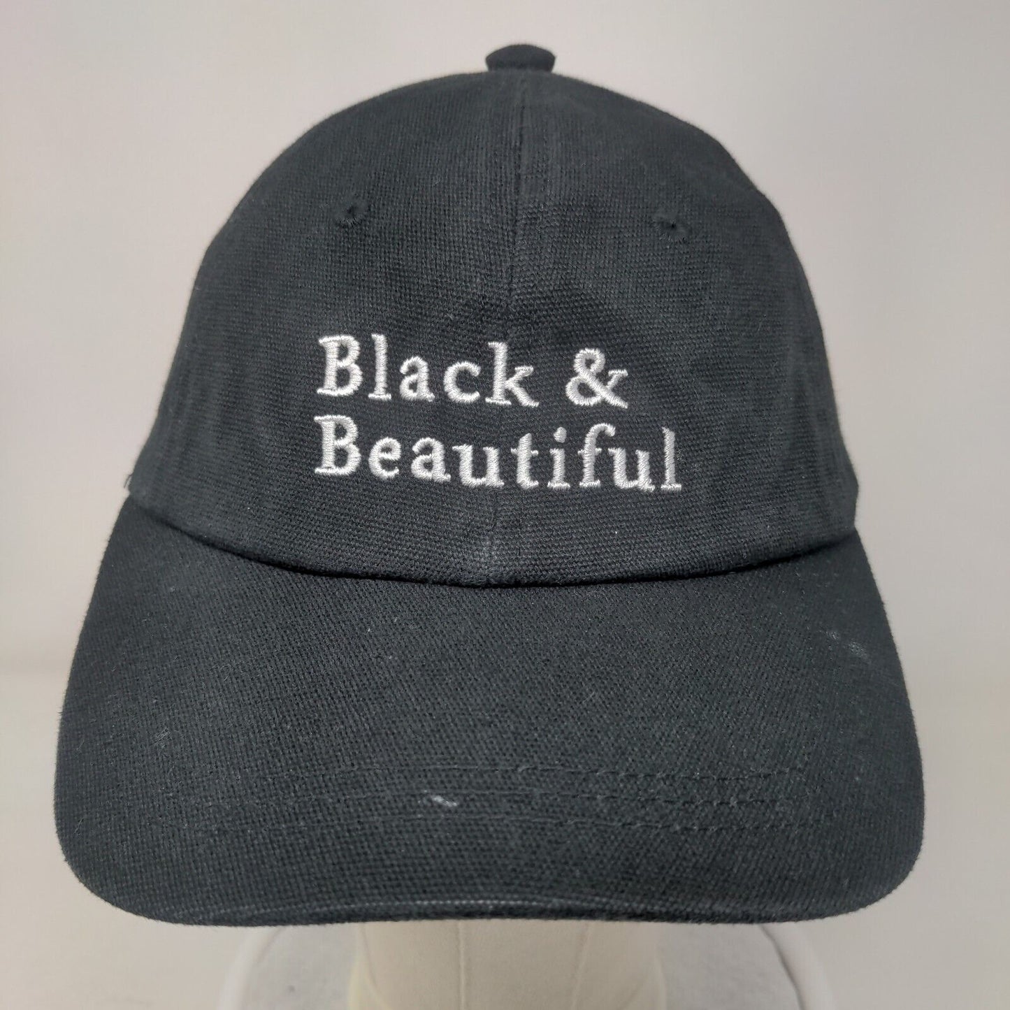 Black & Beautiful Fitted Sun Visor Hat Cap Black One Size Embroidered Lined