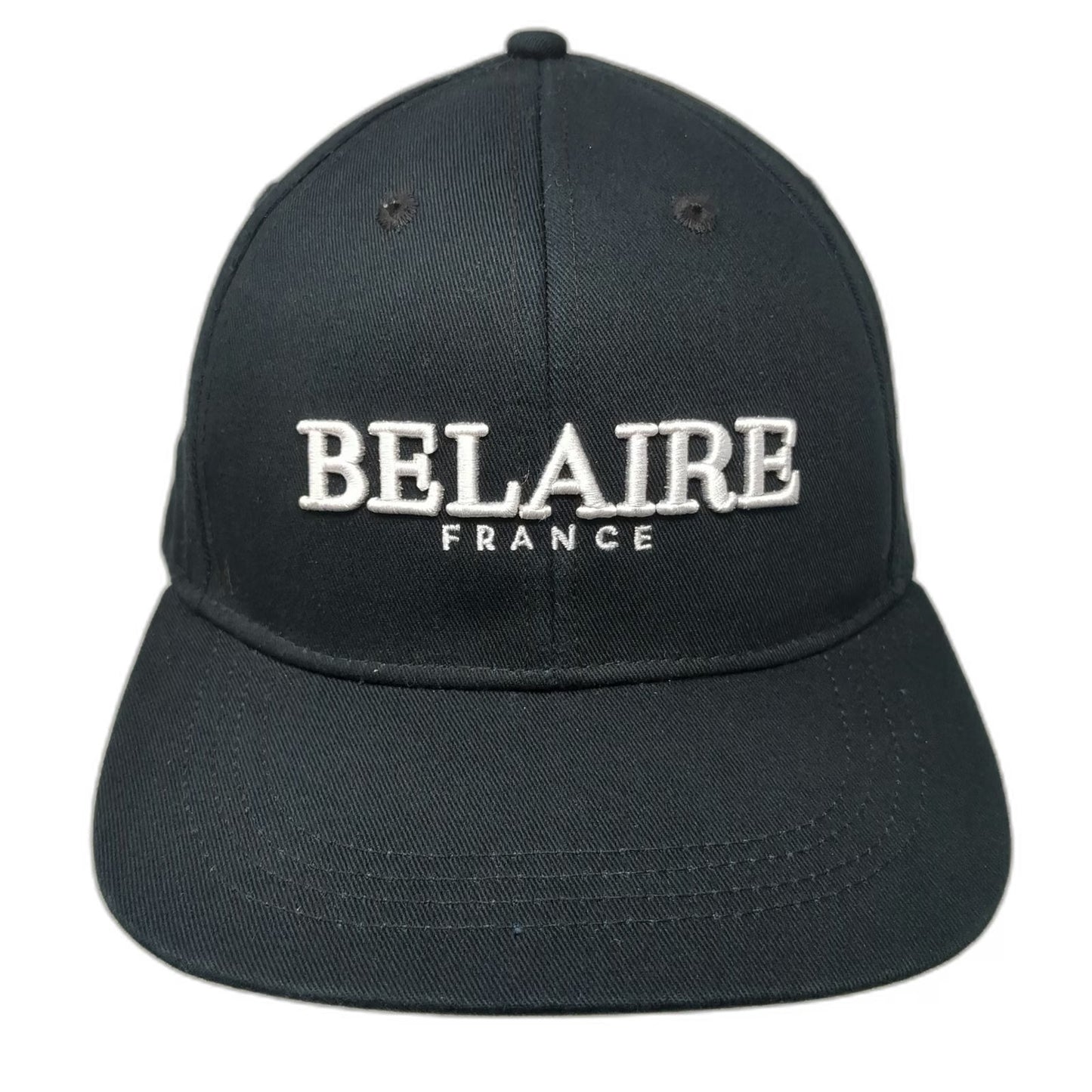 Luc Belaire France Snapback Hat Black White One Size Embroidered Cotton Logo