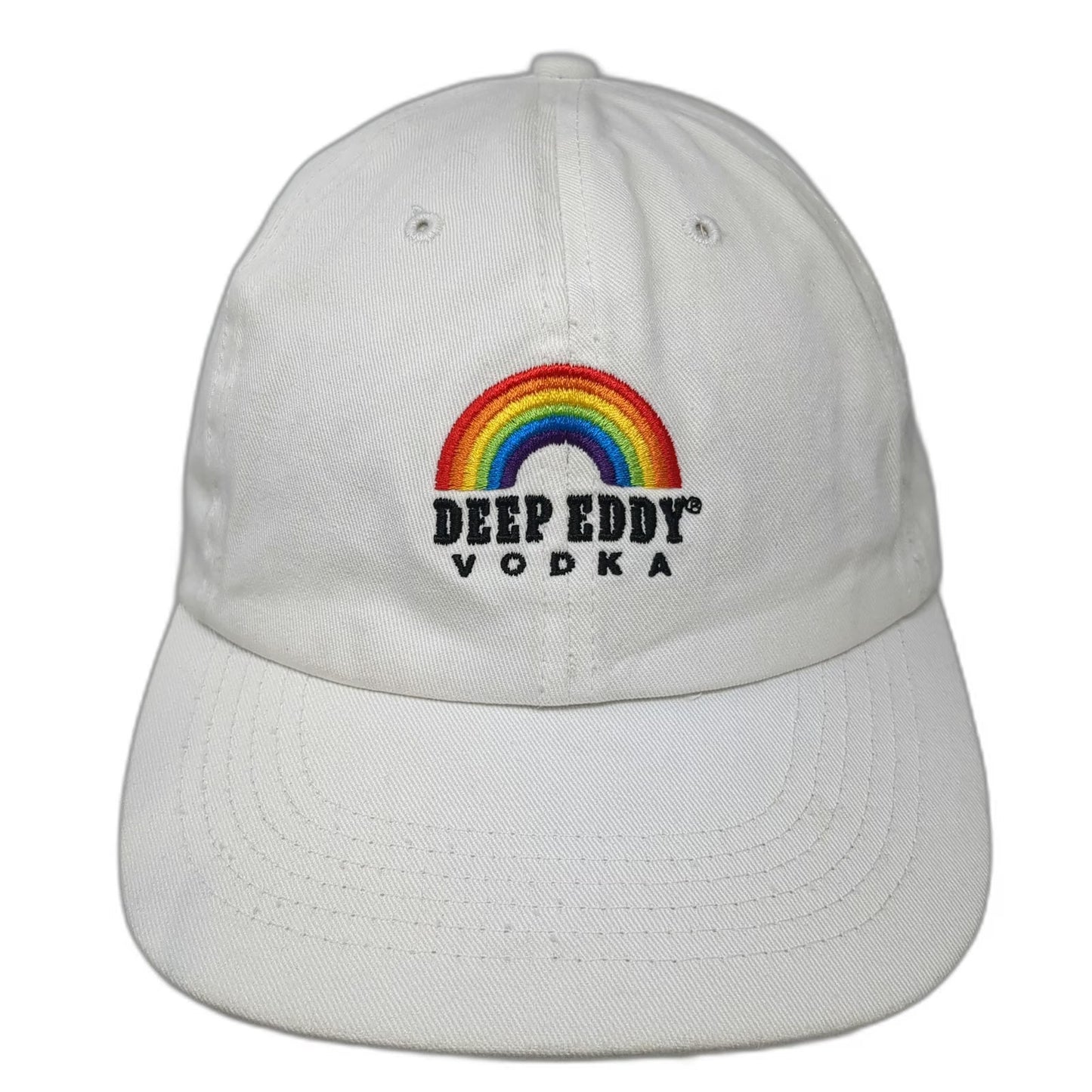 Deep Eddy Vodka Baseball Cap White One Size Rainbow Pride Flag Hat Adjustable
