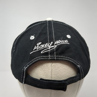 Mickey Mouse Strapback Hat Black One Size Adjustable Embroidered Disney Parks
