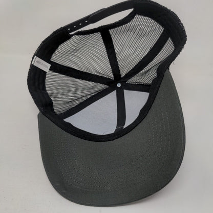 CSB Leather Patch Snapback Mesh Back Trucker Hat Gray One Size Colorblock