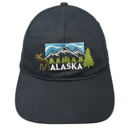 Alaska Shirt Company Snapback Black One Size Embroidered Moose Mountain Hat
