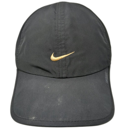 Nike Baseball Cap Black One Size Performance Fabric Strapback Swoosh Logo Hat