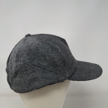 Snow Stretch Strapback Hat Gray One Size Fleece Embroidered 5 Panel