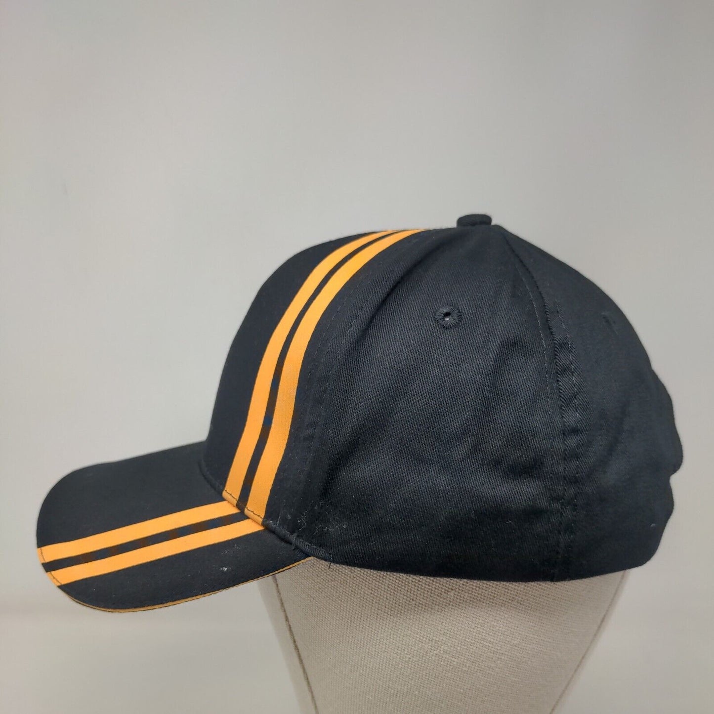 Continental Snapback Hat Black One Size Embroidered Striped Trim