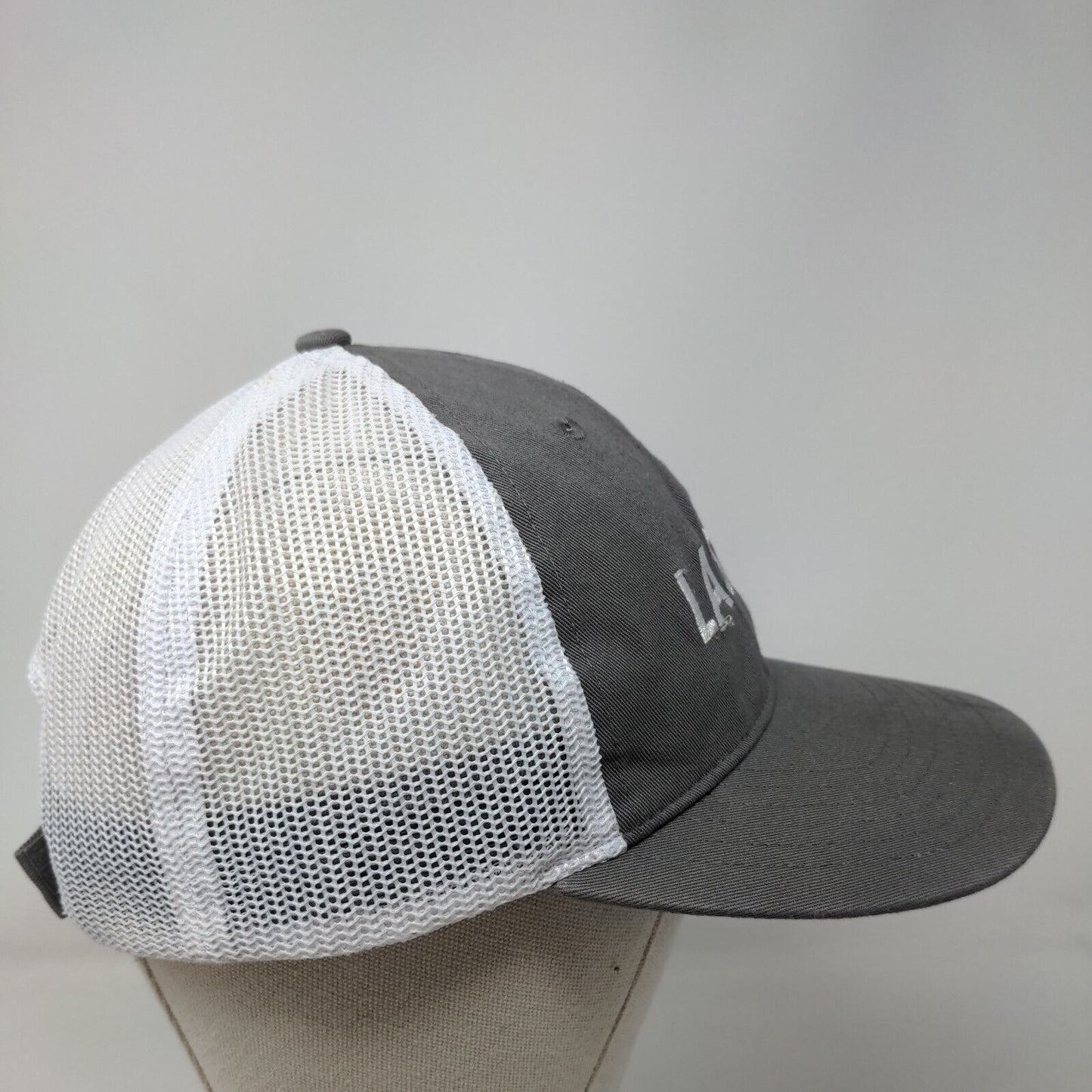Lastec Strapback Trucker Hat Gray One Size Adjustable Mesh Back Cap America