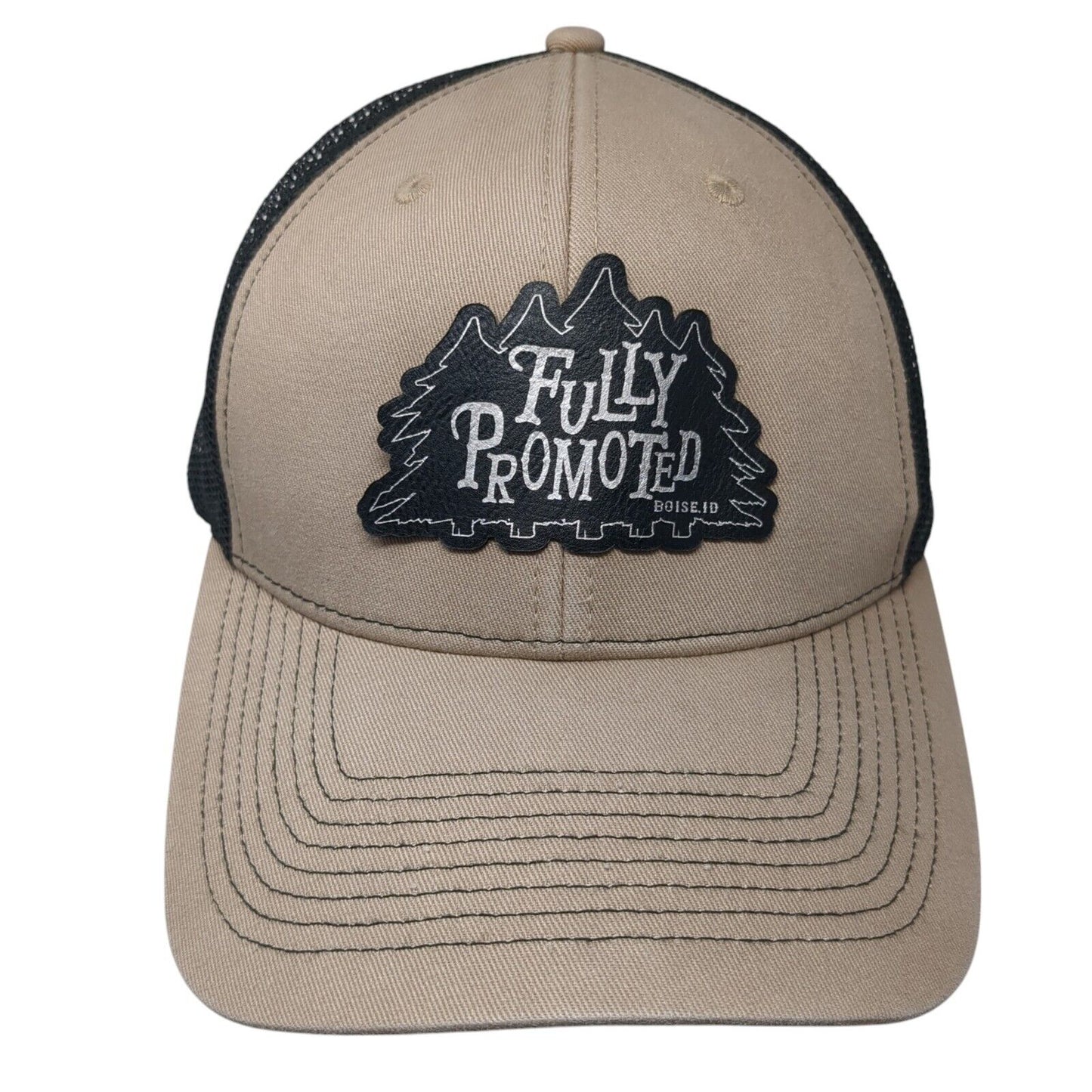 Fully Promoted Snapback Trucker Hat Tan One Size Mesh Back Outdoor Cap