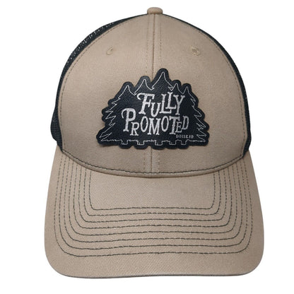 Fully Promoted Snapback Trucker Hat Tan One Size Mesh Back Outdoor Cap