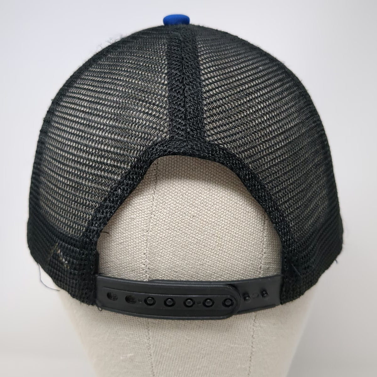 District Trucker Hat Blue Black OSFM Rhino Rush Energy Drink Logo Snapback Mesh