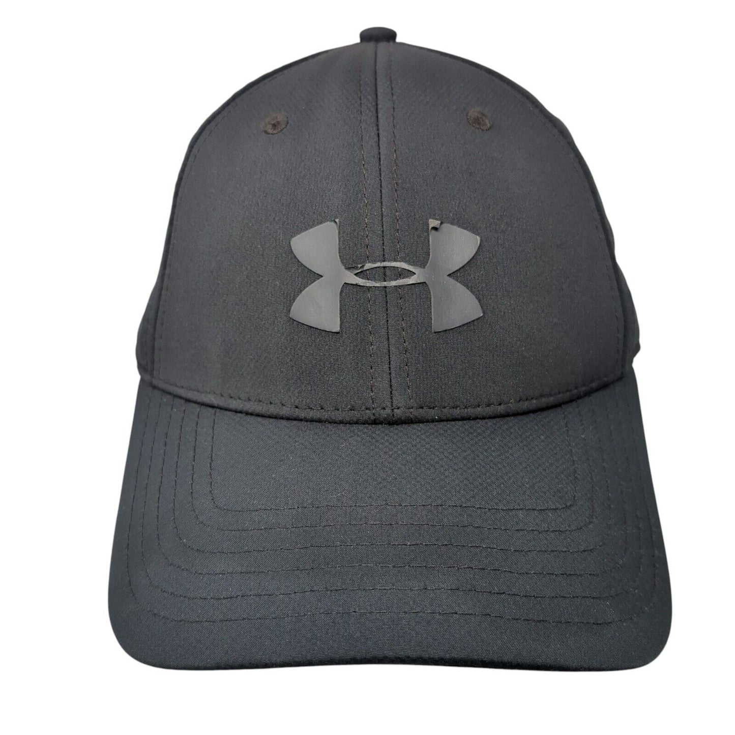 Under Armour Logo Fitted Hat Black M/L Stretch Solid 6 Panel Outdoor