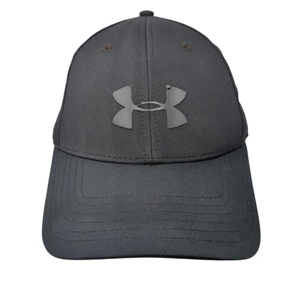 Under Armour Logo Fitted Hat Black M/L Stretch Solid 6 Panel Outdoor