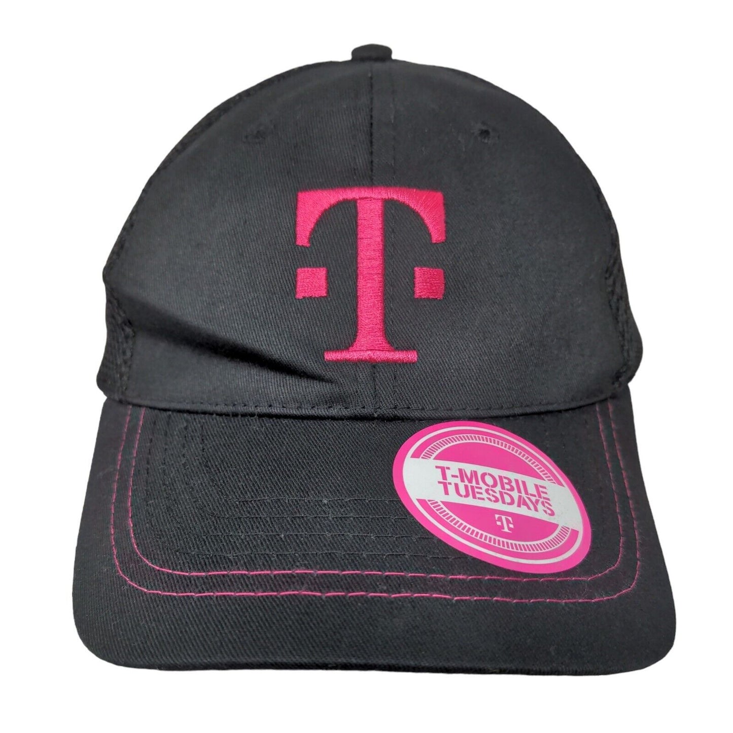 T-Mobile Tuesdays Women's Strapback Mesh Back Hat Black Size OSFA Embroidered