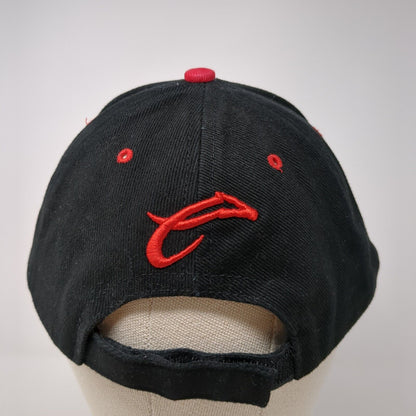 Caliente Strapback Hat Black OS Adjustable Embroidered Vented Holes 6 Panel