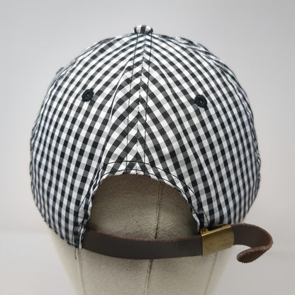 Baseball Cap Black White OSFM Gingham Check Strapback Unstructured Casual Hat