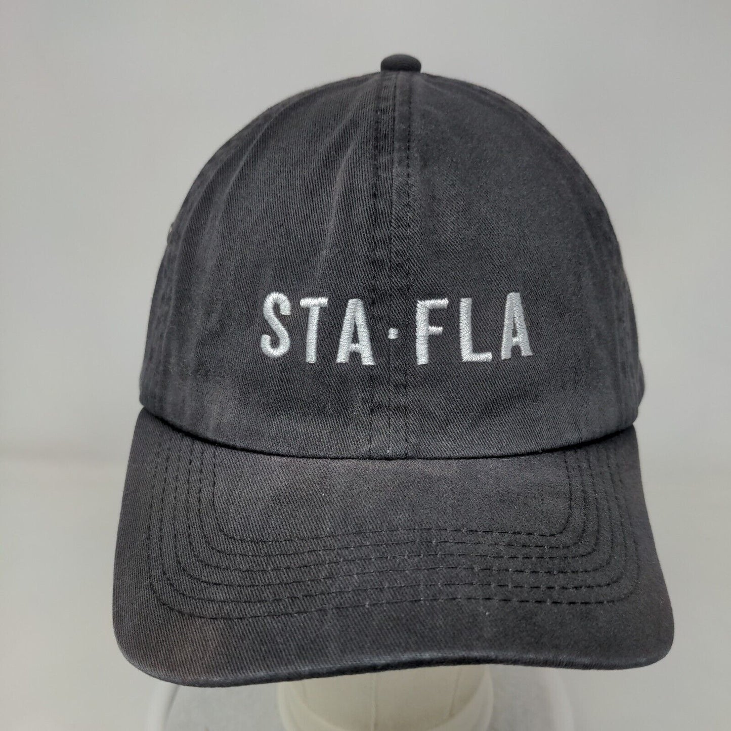 STA FLA Slideback Hat Black One Size Solid Embroidered Big Accessories