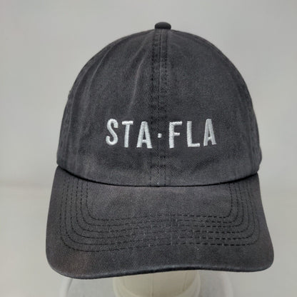 STA FLA Slideback Hat Black One Size Solid Embroidered Big Accessories