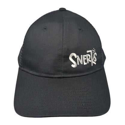 Snerks Snapback Trucker Hat Black One Size Adjustable Embroidered Mesh Back