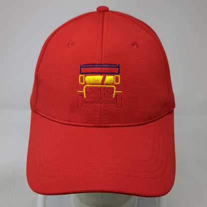 Philippines Jeepney Baseball Cap Red One Size Textured Embroidered Slideback Hat
