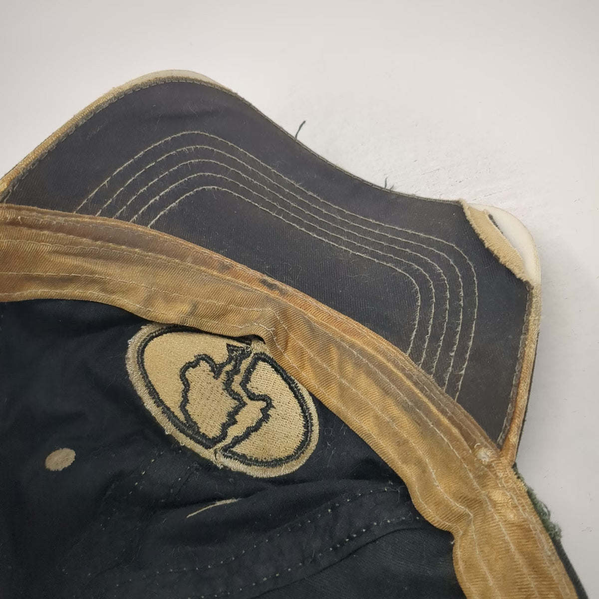 Mossy Oak Baseball Cap Black One Size Distressed Frayed Logo Strapback Hat